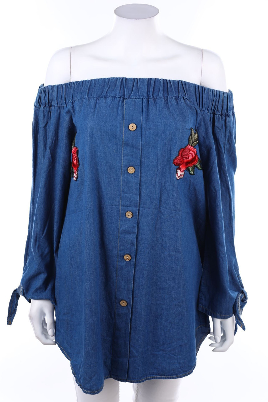 No Label - Off-the-shoulder blouse with Patches - D 44