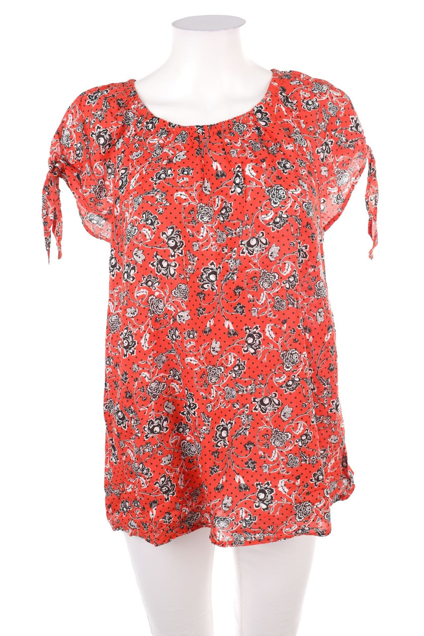 GINA - Kurzarm-Bluse mit Blumen-Print - L