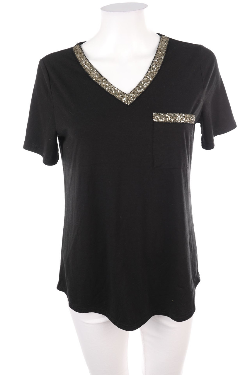 SECONDHAND - Kurzarm-Shirt mit Glitzer - M