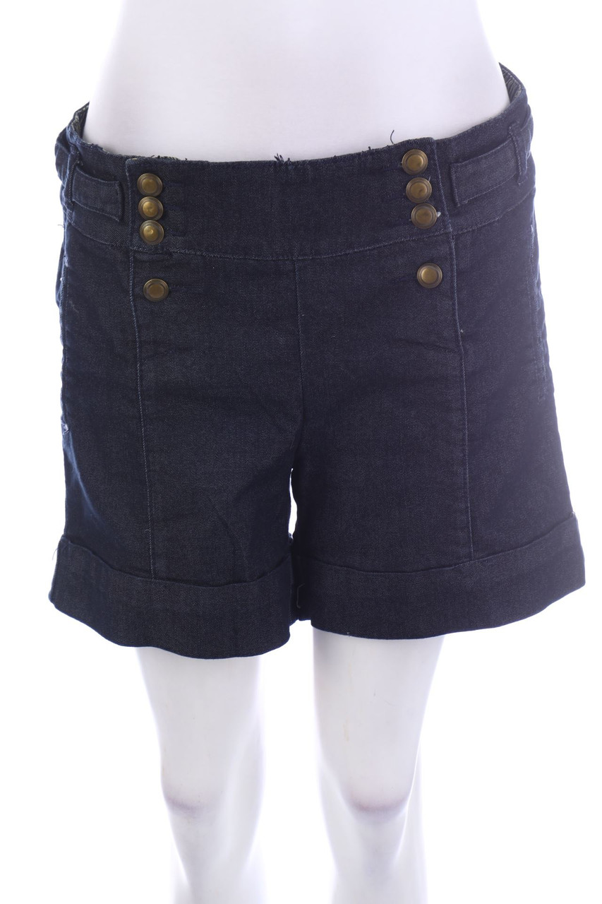 AMISU - Dark Denim-Jeans-Shorts im Marine-Stil - L