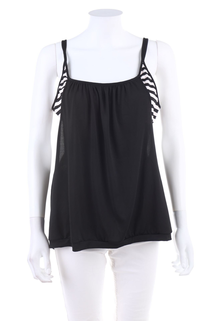 No Label - Top, Layer Look with Stripes - XXXXL