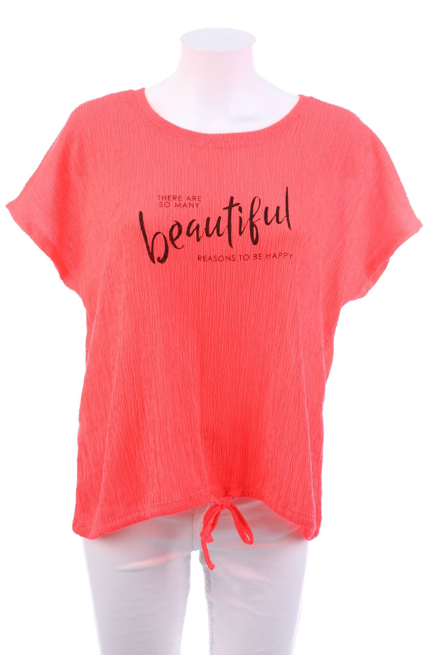 Janina - Kurzarm-Shirt mit Statement-Print - 2XL