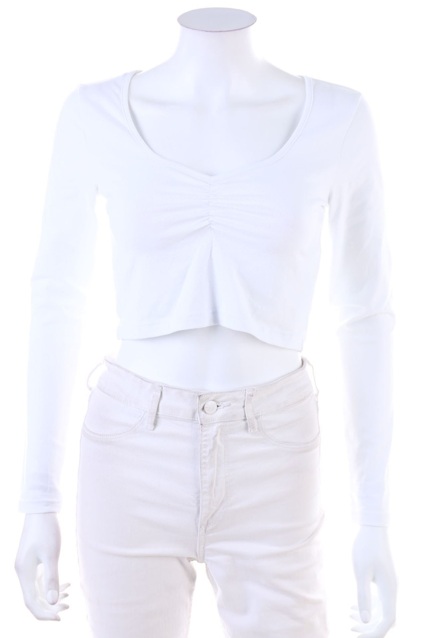 even&odd - Cropped-Shirt with Ruffles - S