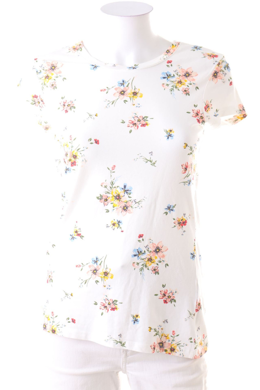C&A - Kurzarm-Shirt mit Blumen-Print aus Baumwoll-Mix - L