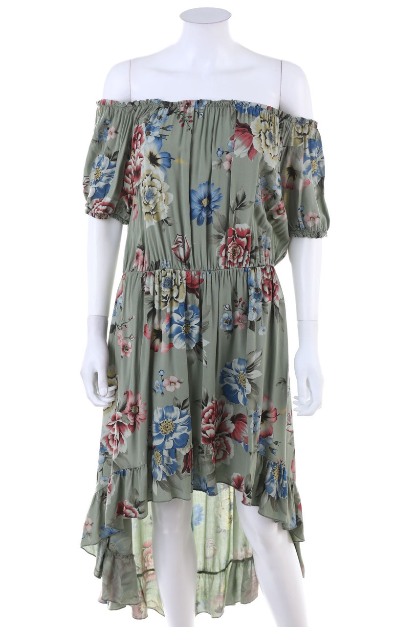 ZAUBERSTERN - Carmen-Vokuhila-Kleid mit Blumen-Print - D 42