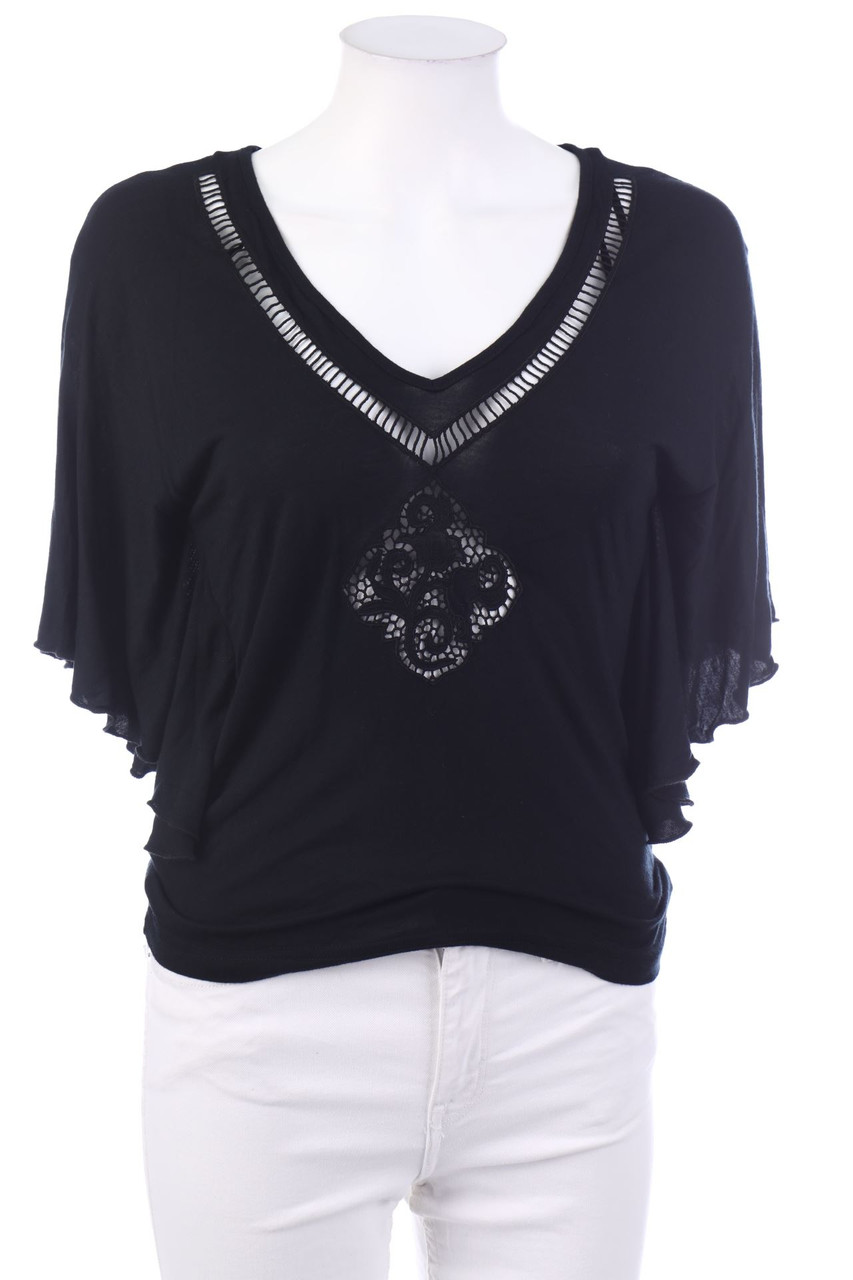 H&M - Bluse mit Spitzen-Einsatz - S