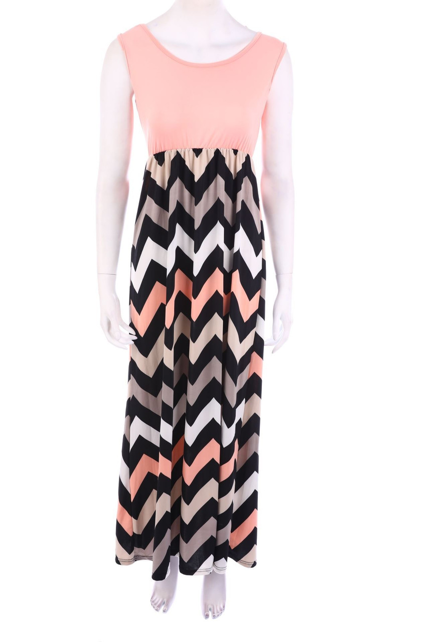 No Label - Maxi Dress with Zig Zag Pattern - D 36