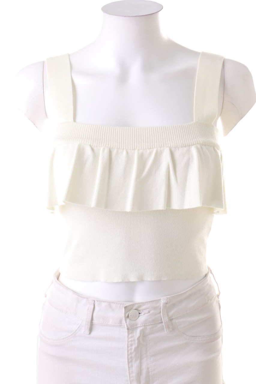 H&M - Strick-Top mit Volants - XS