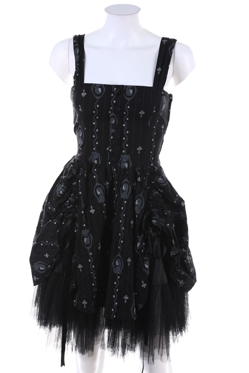 Spin Doctor - Gothik-Tüll-Kleid mit Print - S