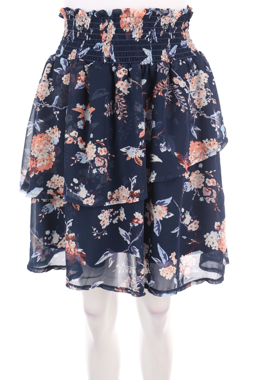 Laura Torelli COLLECTION - Skirt, Layer Look with Flower Print - S