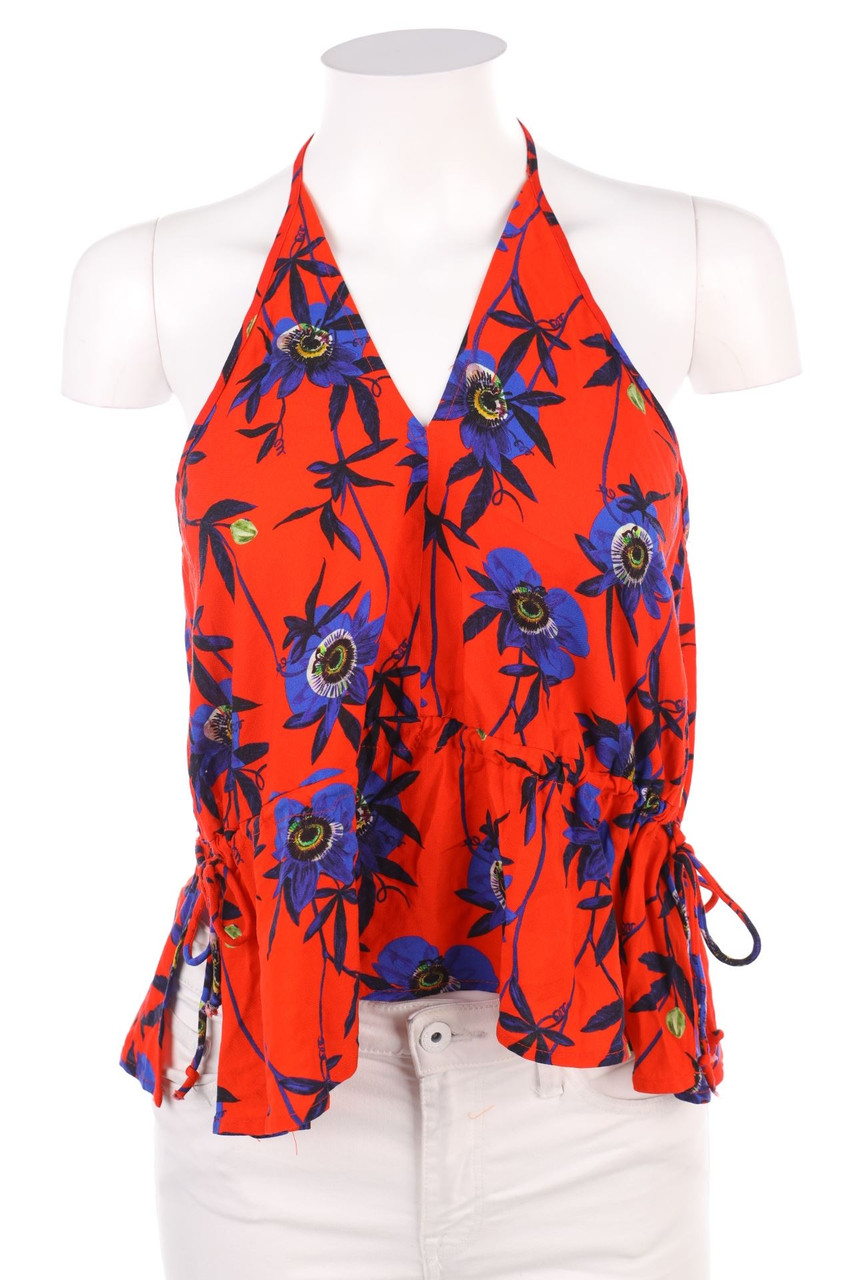 H&M - Neckholder-Top mit Blumen-Print - S
