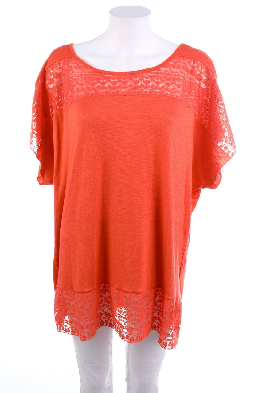 C&A - Kurzarm-Shirt mit Spitze - L