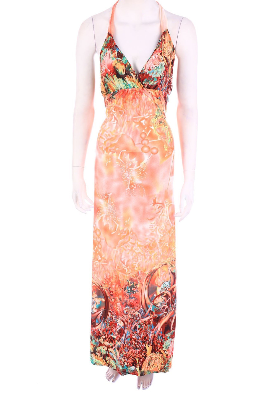 No Label - Neckholder Maxi Dress with Print - D 32