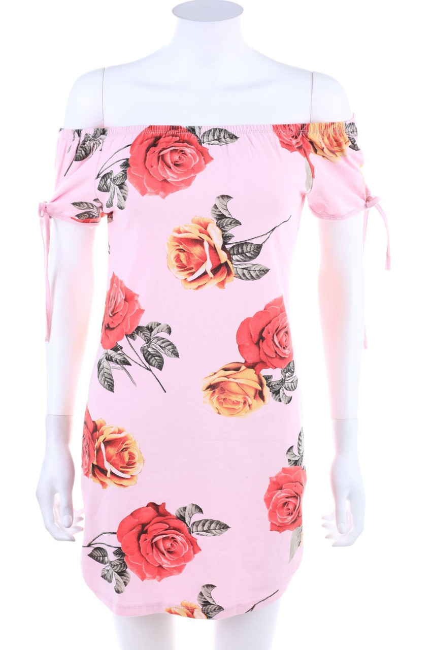 No Label - Jersey-Mini Dress with Flower Print - S