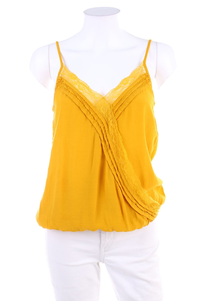 KOOKAI - Blusentop in Wickel-Optik mit Spitze - M