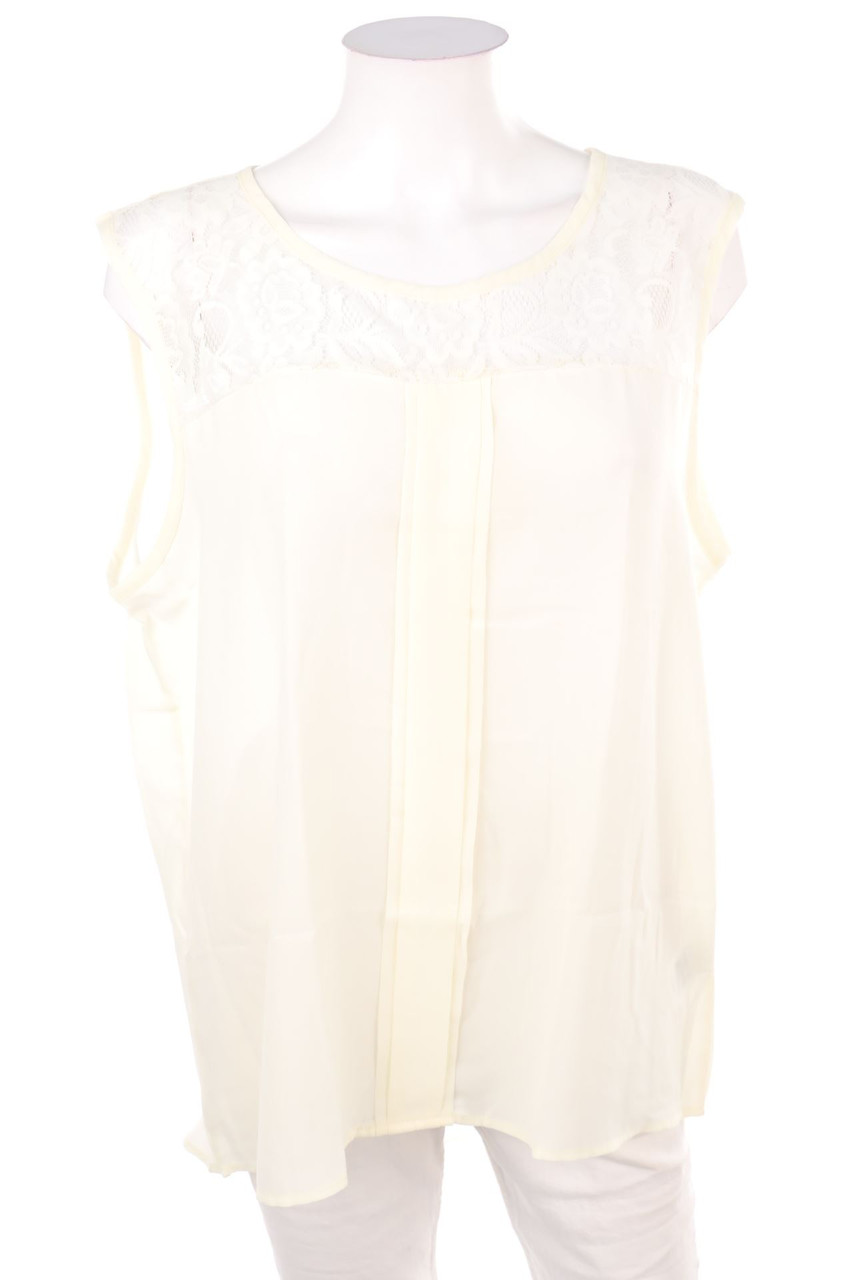 No Label - Blouse Top with Lace Insert - XL