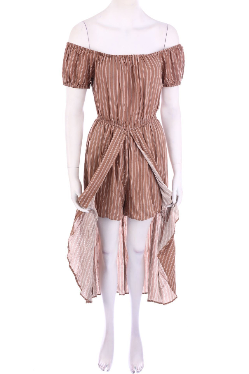 No Label - Carmen-dress, Layer Look with Stripes - D 36