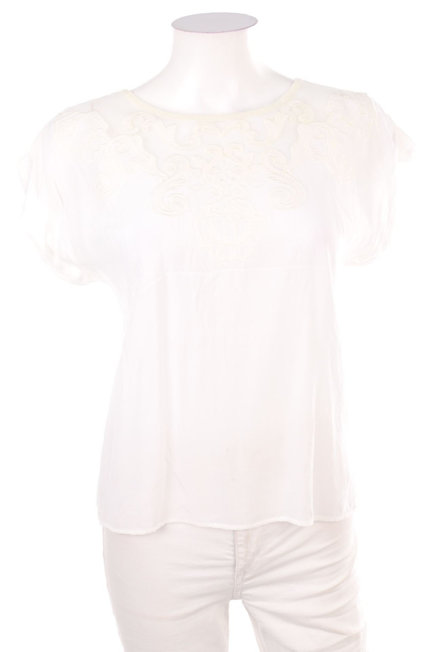 No Label - Shortsleeve Blouse with Lace - D 36-38