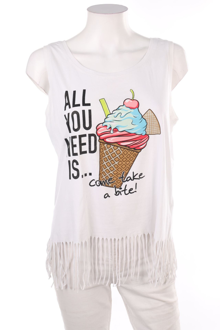 COLOURS OF THE WORLD - Top mit Statement-Print - L