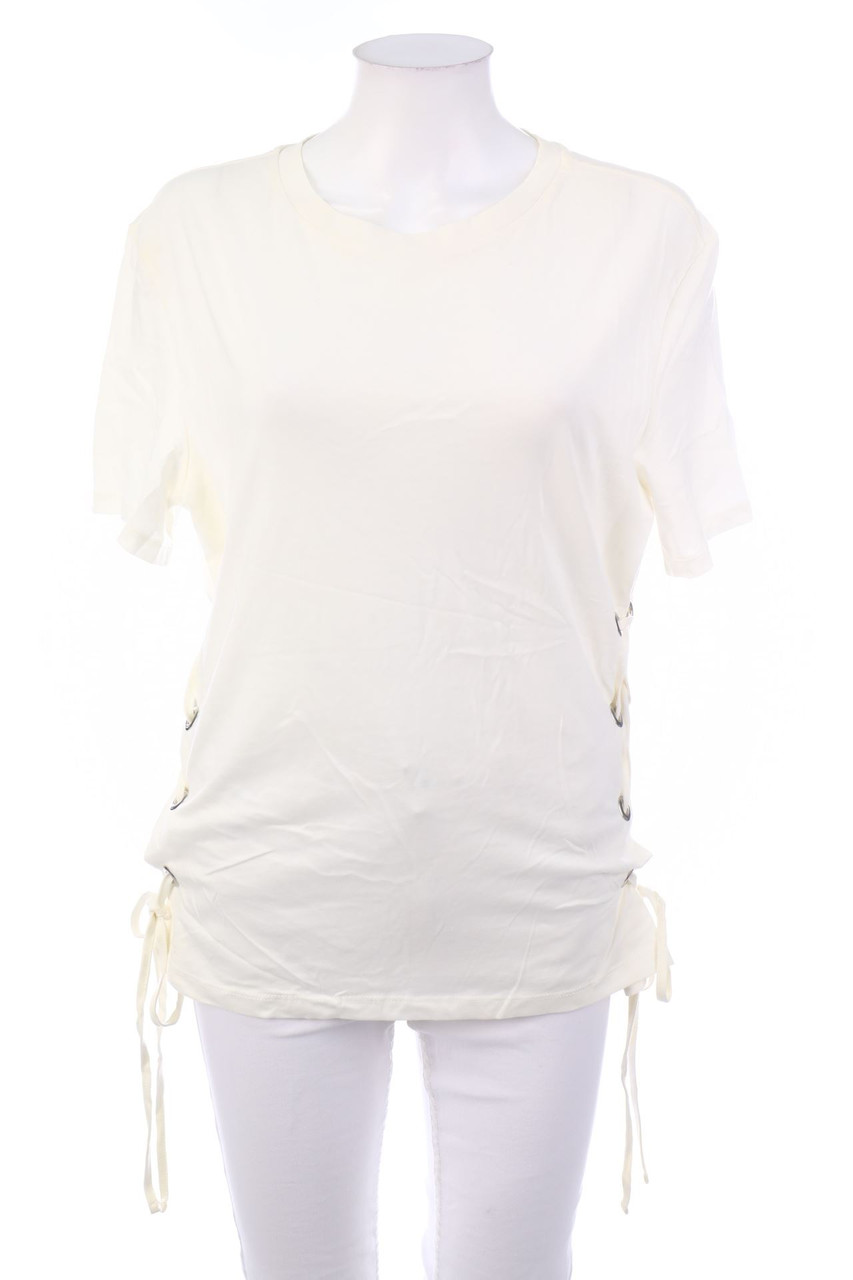 H&M - Kurzarm-Shirt mit Schnürung - S