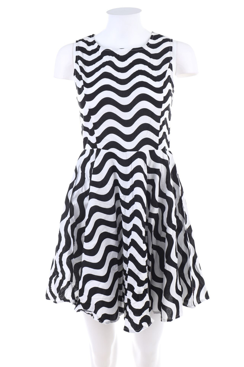 Ohne Label - Streifen-Kleid mit Reißverschluss - D 32