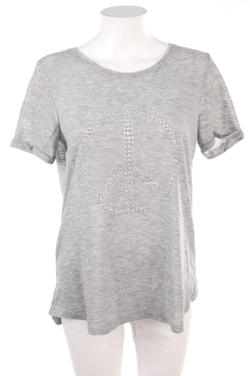 Janina - Kurzarm-Shirt mit Strass-Logo - XL