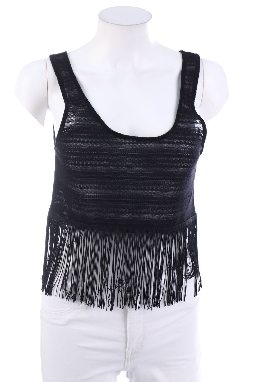 No Label - Crop-Top with Fringes - D 34