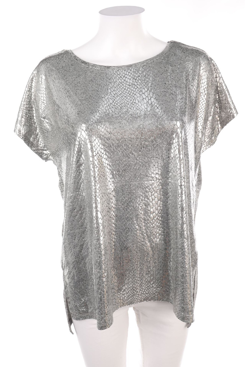 page one - Kurzarm-Shirt mit Metallic-Effekt - L