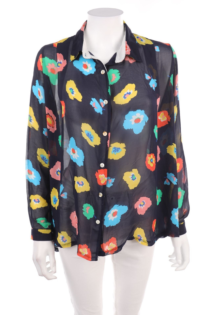 Bonanza - Shirt Blouse with Flower Print - D 42-44