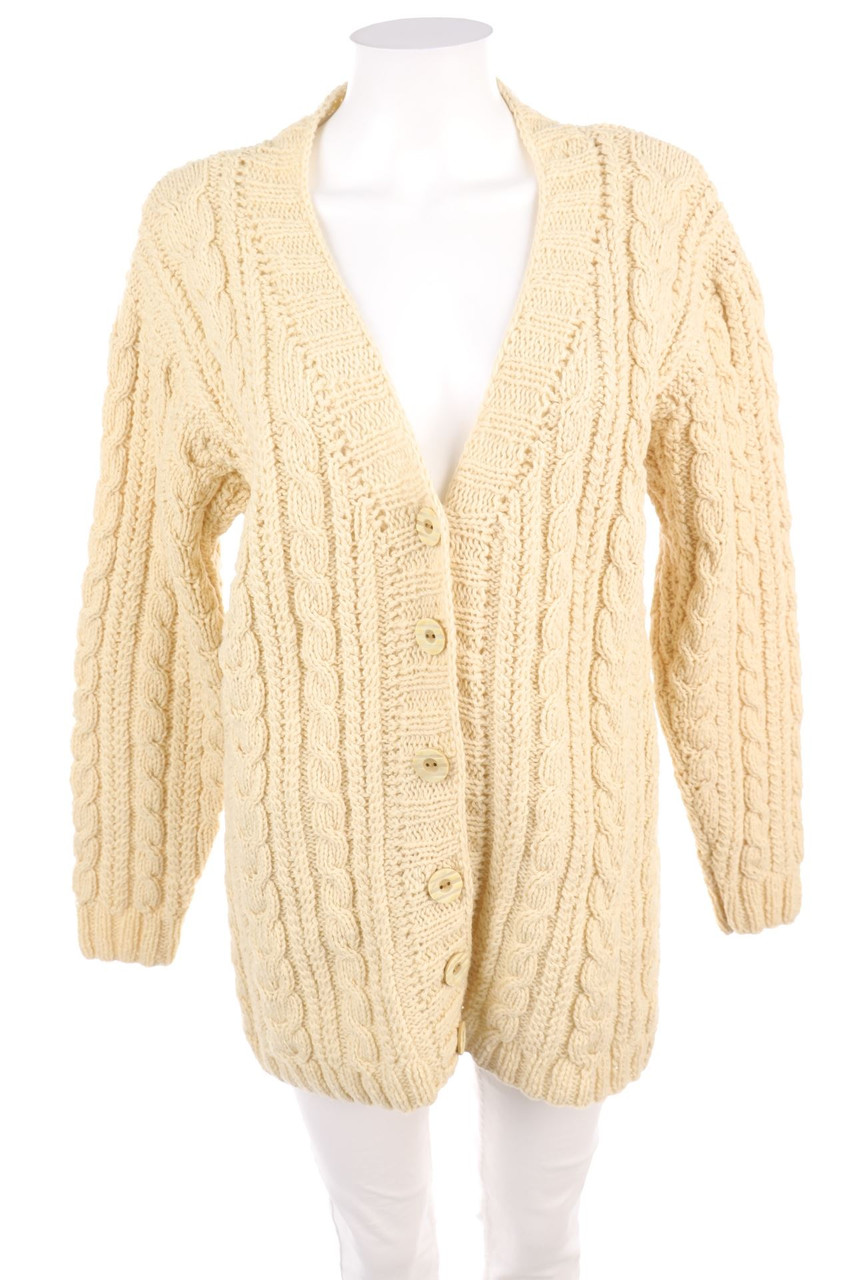No Label - Cardigan, Cable-Knit - L