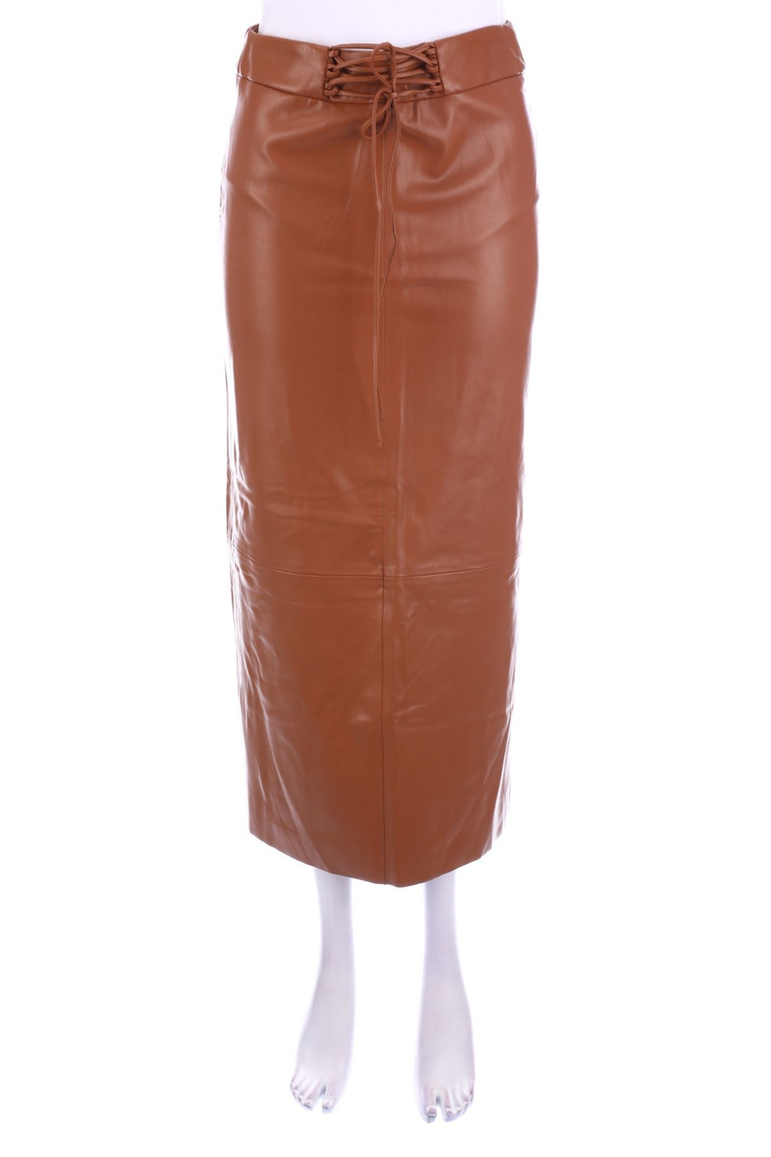 ZARA - Midi-Faux Leather-Rock - S