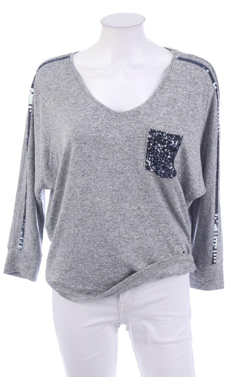 No Label - Batwing Shirt with Sequins - M