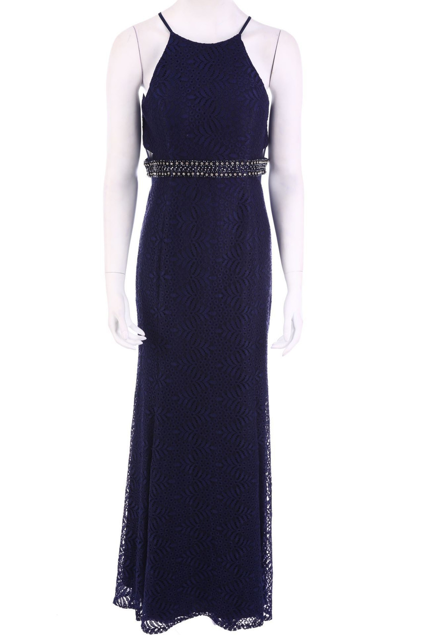 Huit Vera - Maxi-Abendkleid mit Mesh-Einsatz - D 40
