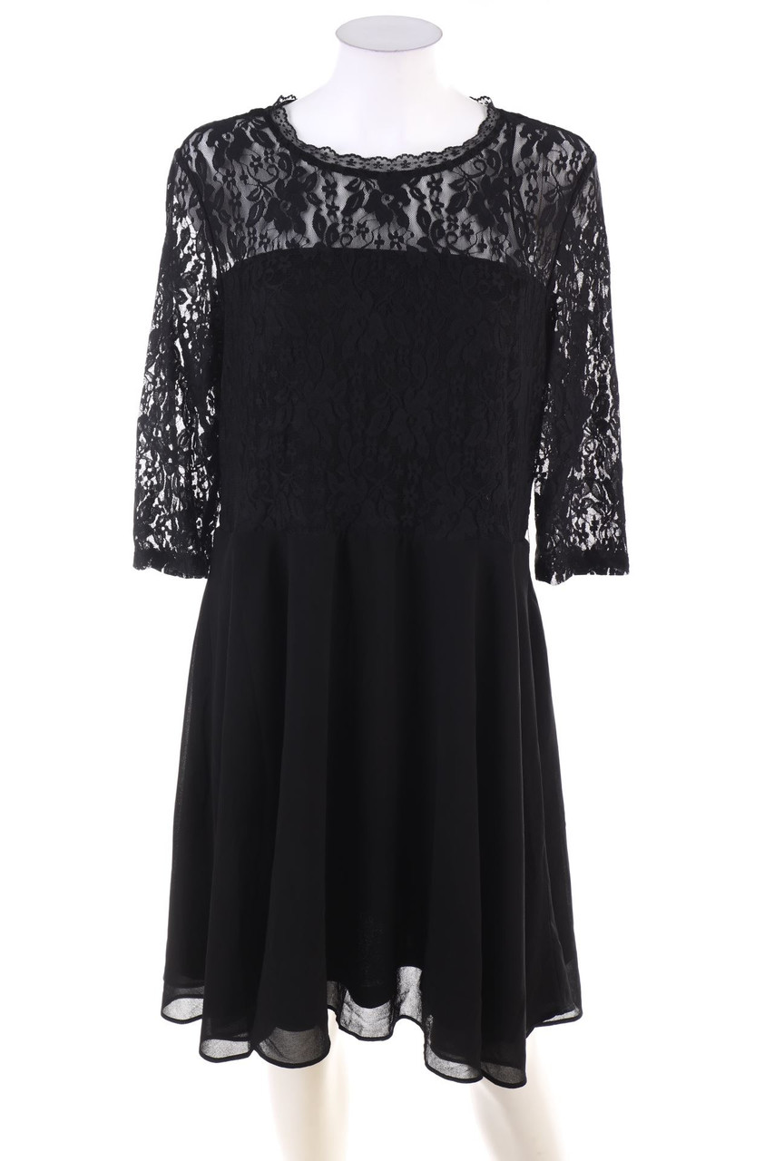 Laura Torelli COLLECTION - Cocktail Dress with Lace Insert - L