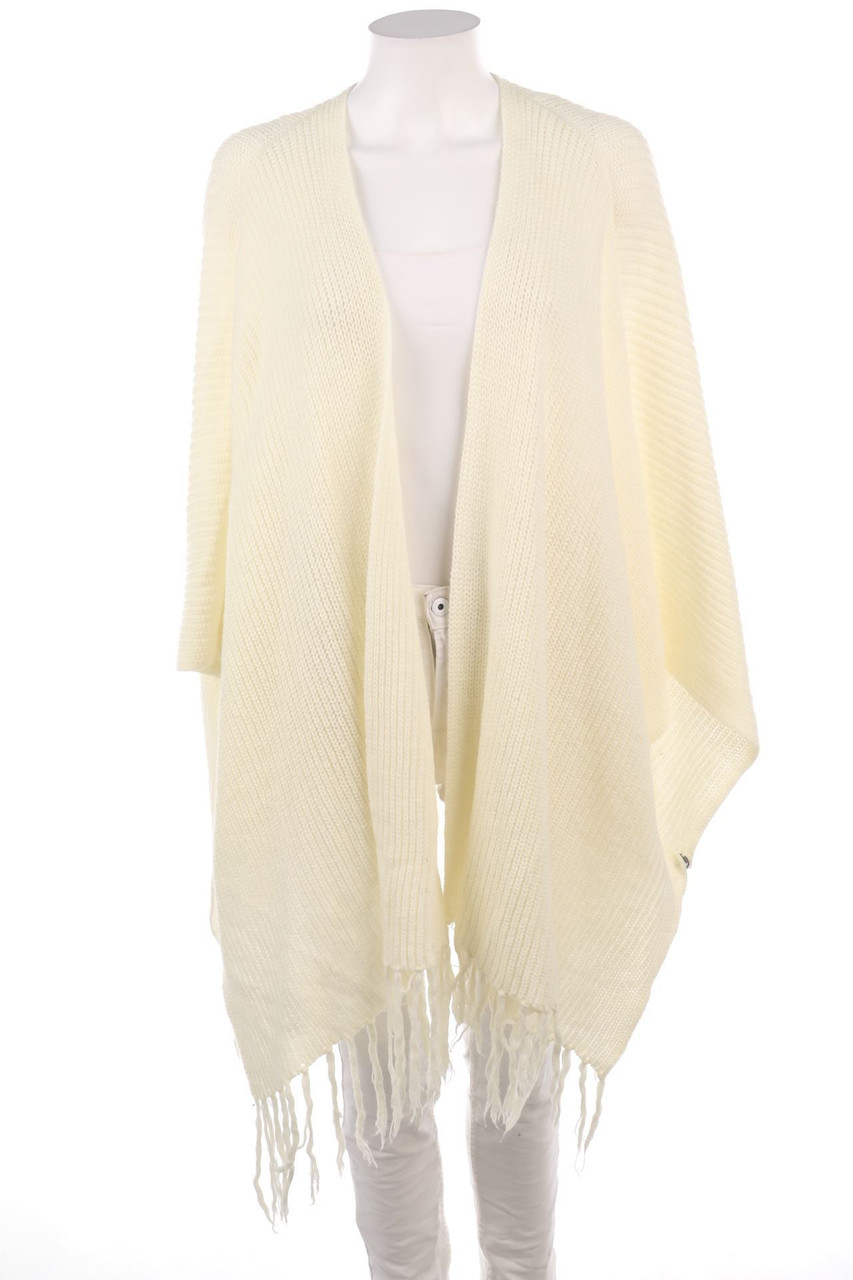 ouí - Poncho aus Woll-Mix mit Fransen - D 38