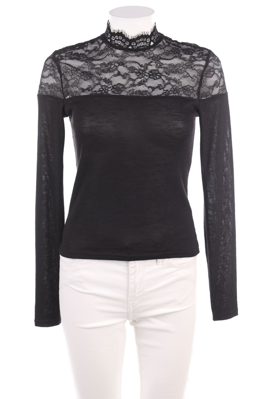 Ohne Label - Longsleeve-Shirt mit Spitze - S