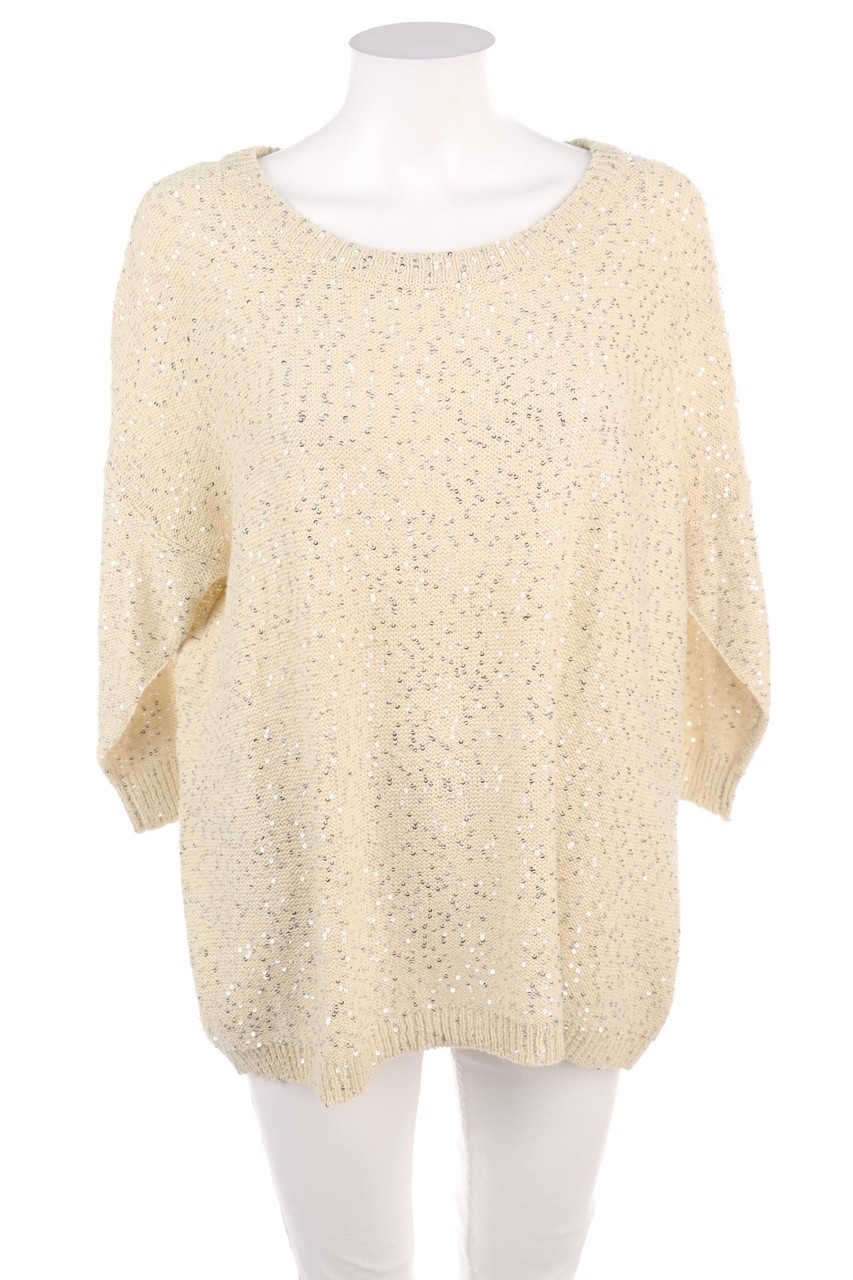 MANGO - Strick-Pullover mit Pailletten - D 40