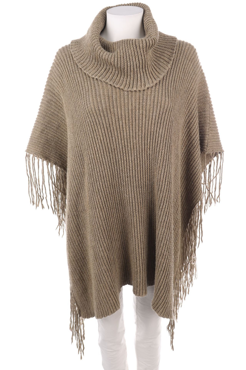 MALVIN - Fransen-Poncho mit Rollkragen - ONE SIZE
