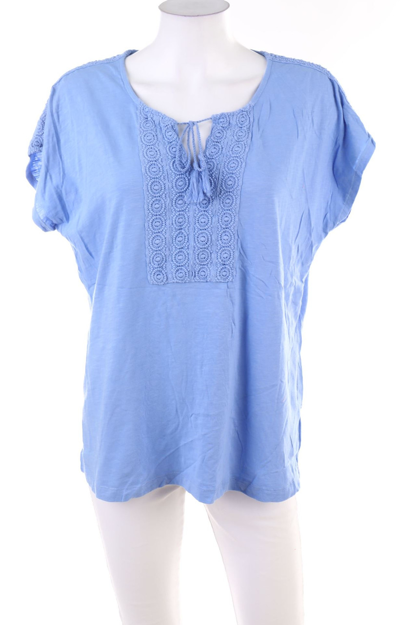 DAMART - Shortsleeve-Shirt with Crochet Knit Details - XL