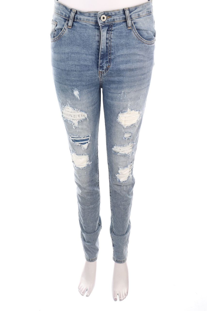 Ohne Label - Used Look Skinny-Jeans - L