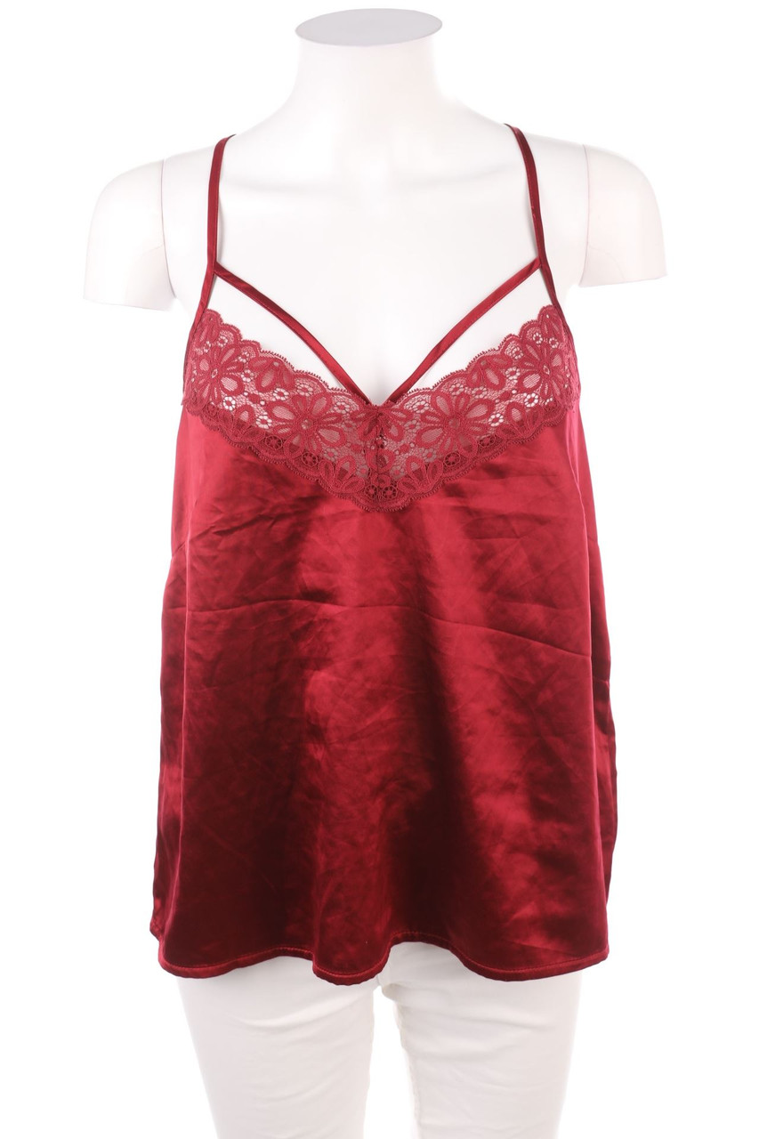 Censored - Satin-Racerback-Top mit Spitze - M