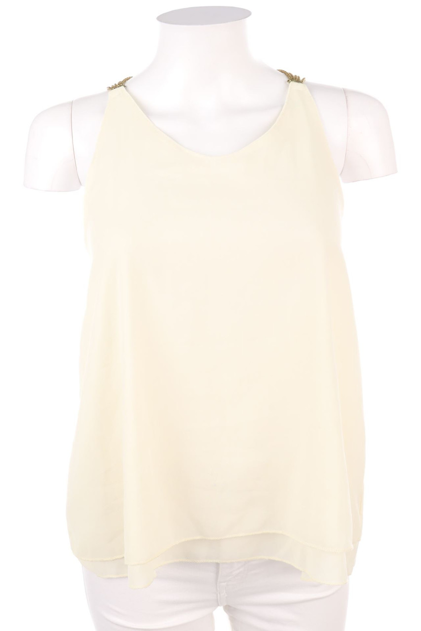 No Label - Blouse Top with Deep Back Cutout - D 34