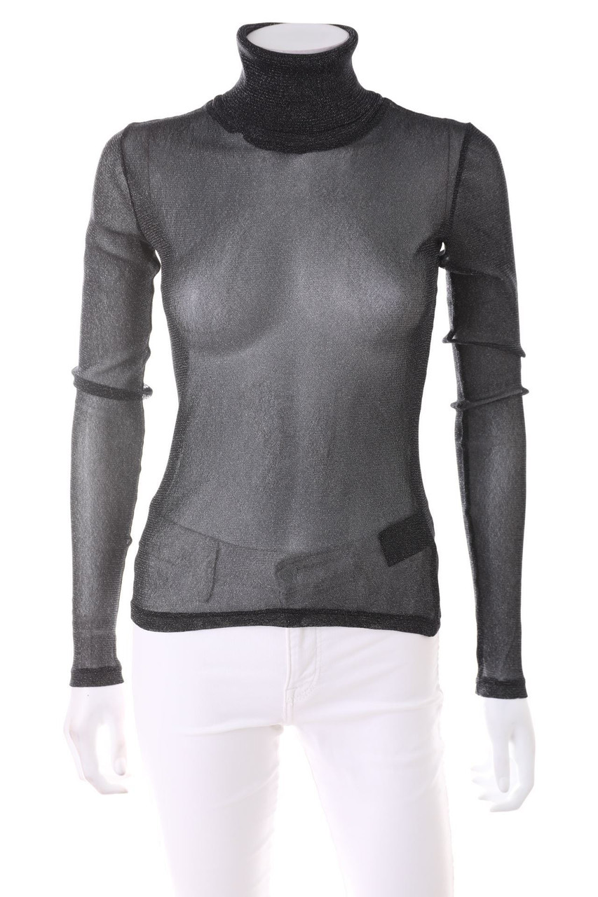 Weekday - Glitter-Longsleeve-Shirt with Crewneck - D 36