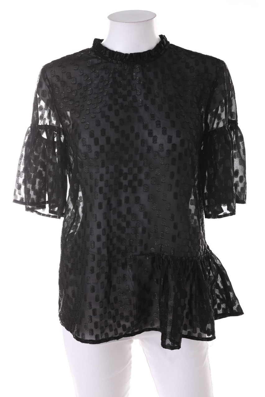 H&M - Volants-Kurzarm-Bluse mit Muster - D 36-38