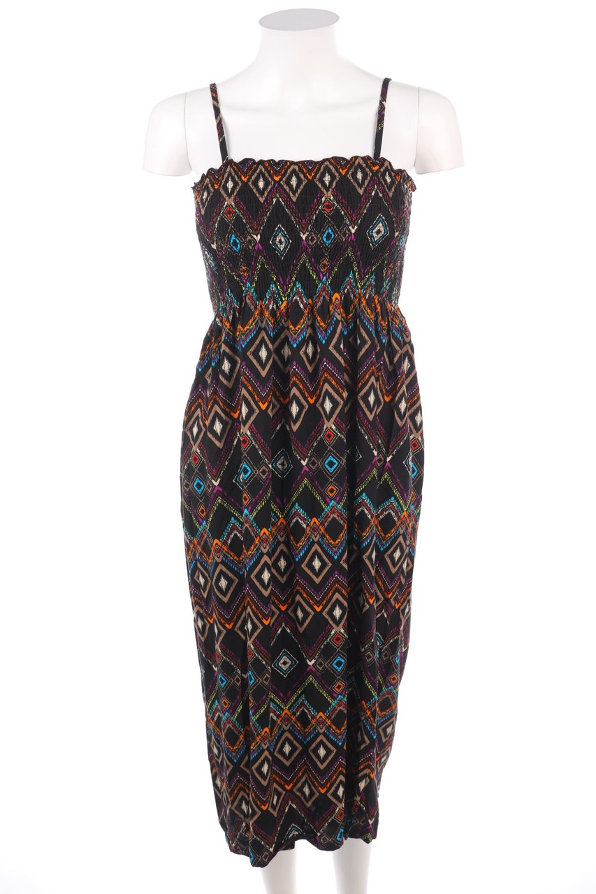 AMISU - Maxi Dress, Smok Detailing - S