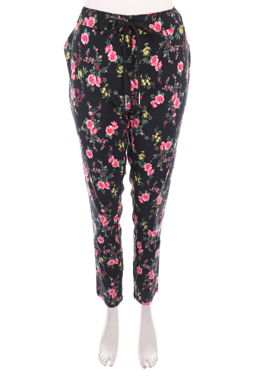 Janina - Jogger-Hose mit Blumen-Print - 3XL