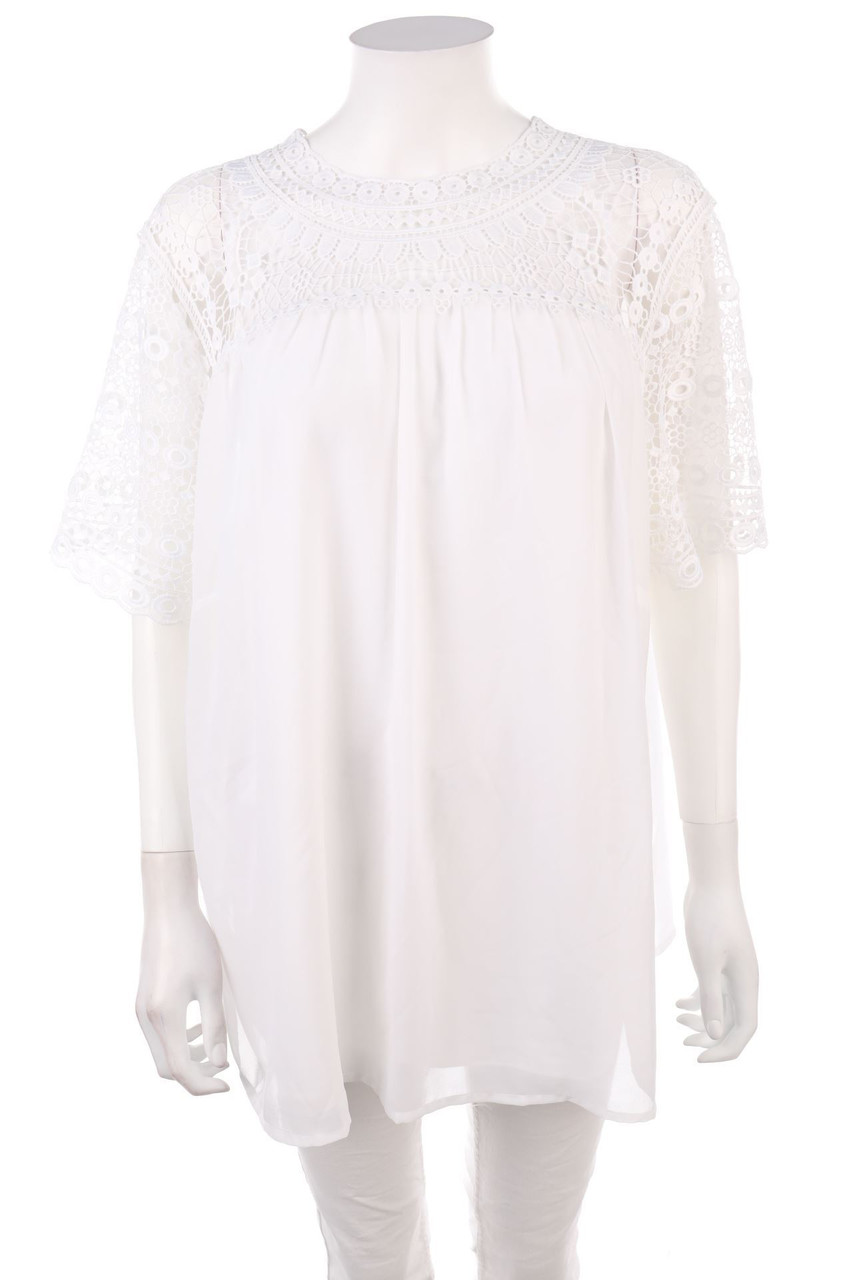 No Label - Shortsleeve Blouse with Lace - D 48