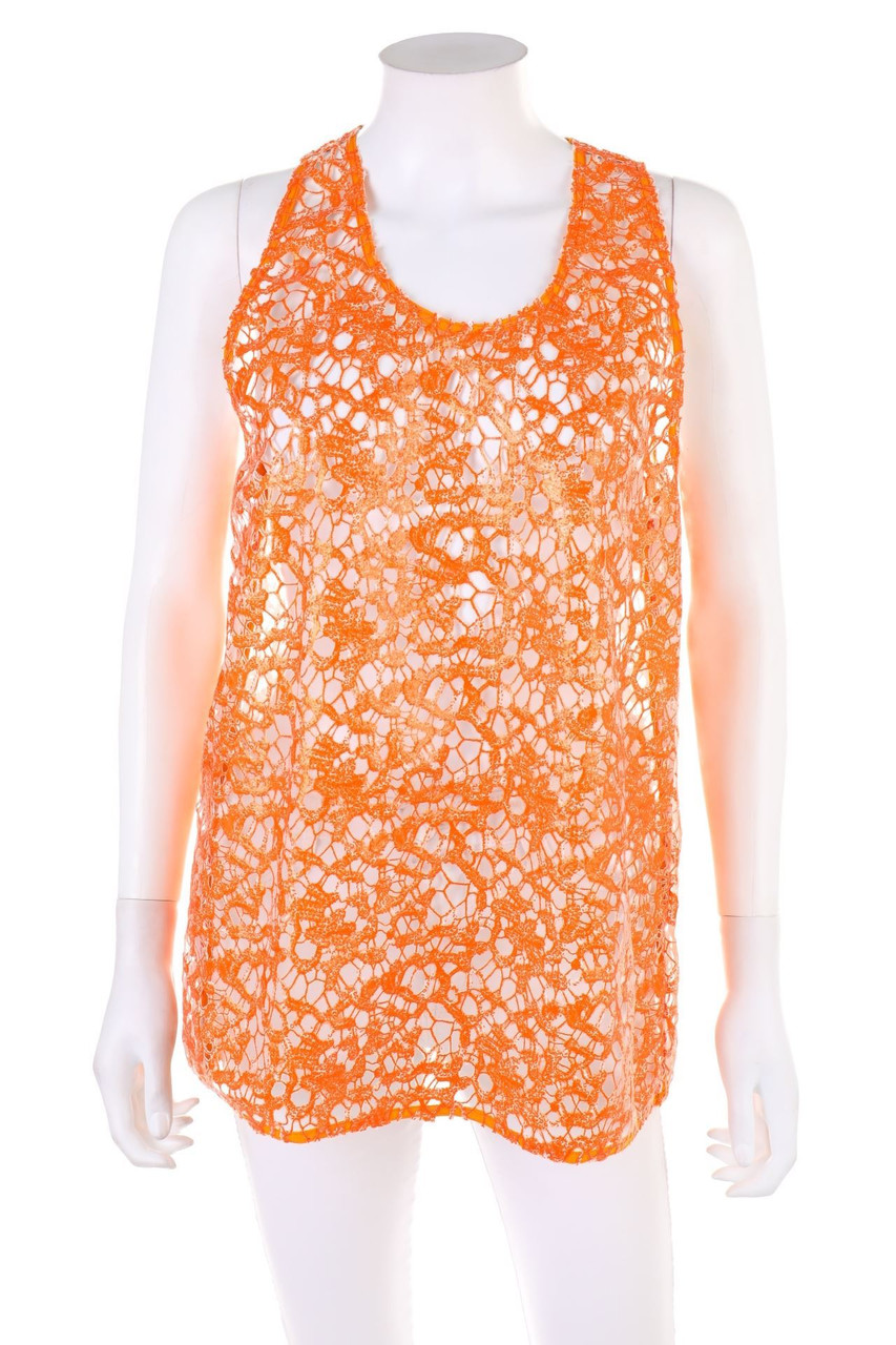 MSGM - Blouse Top with Sequins, Eyelet Lace  - D 38