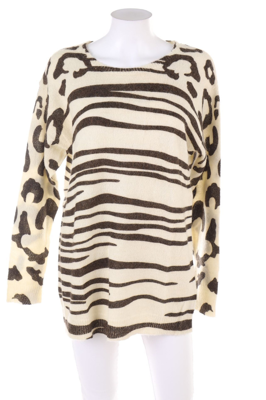 RICHMOND - crewneck pullover, Alpaca Mix with Animal Print - D 40