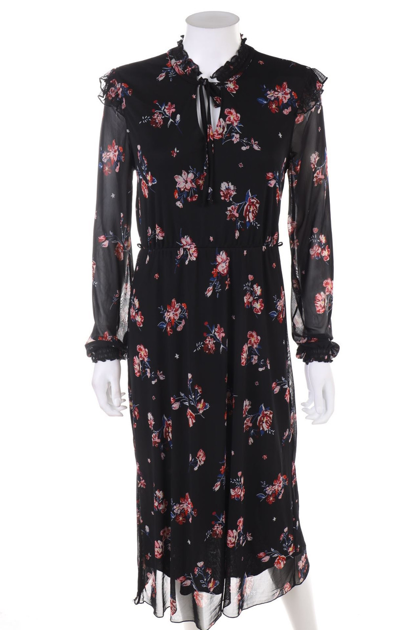 No Label - Print-Maxi Dress with Volants - D 38